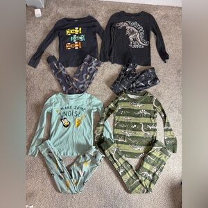 Lot of Old Navy 6T boy pajamas dinosaurs race cars musical instruments drums